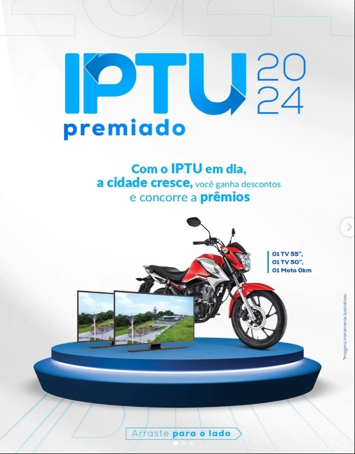 IPTU premiado em Água Boa 2024