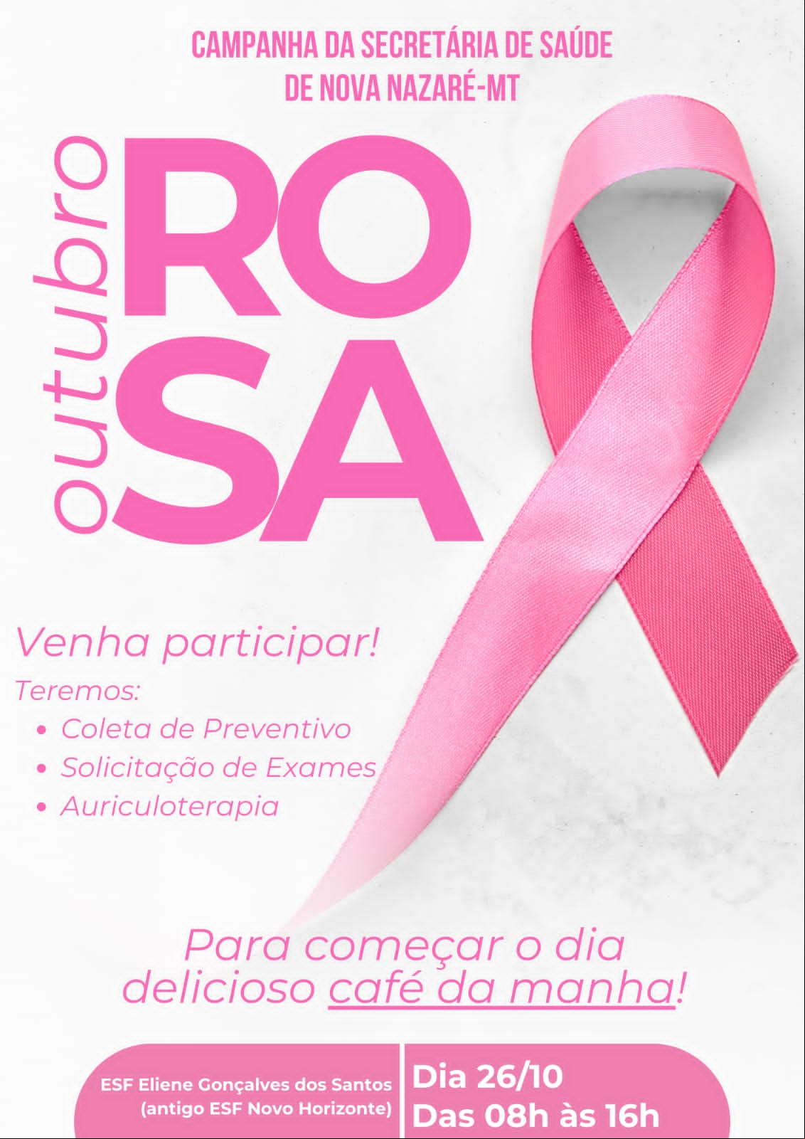 Outubro Rosa em Nova Nazaré: saúde e prevenção em foco