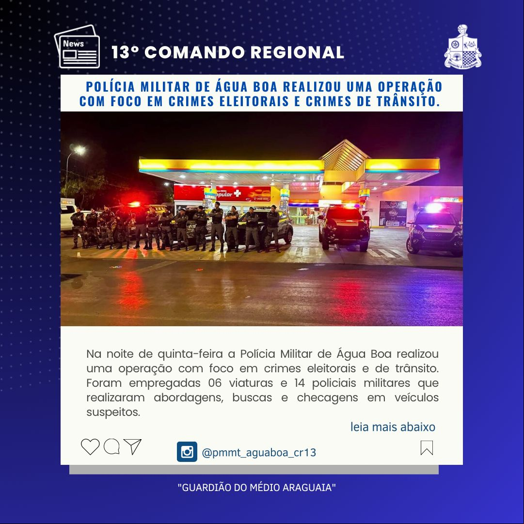 PM promove operação para dar segurança nas eleições