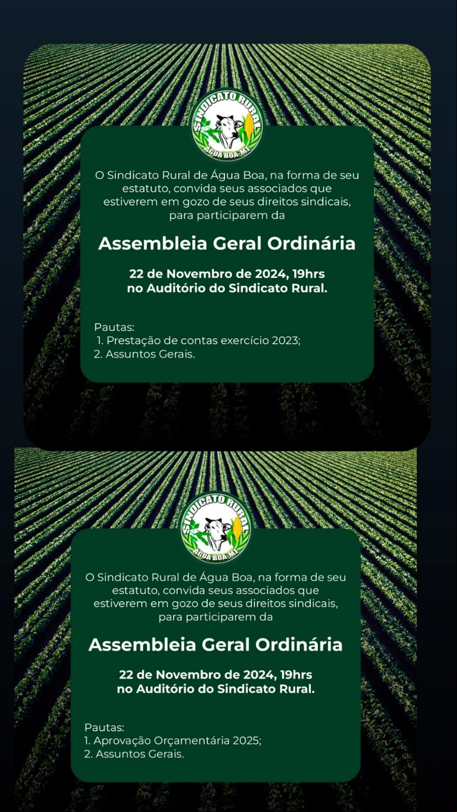 Sindicato Rural promoverá assembleia com associados