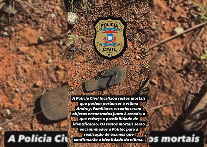 Ossada encontrada em Cocalinho