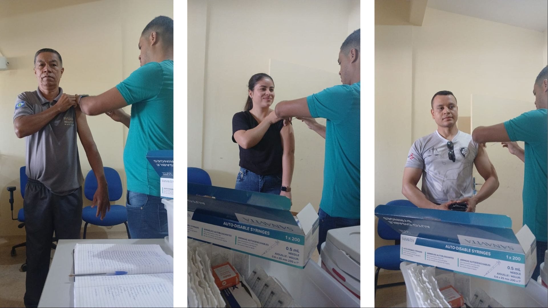 Secretaria de Saúde realiza vacinação contra gripe influenza para profissionais das forças de segurança