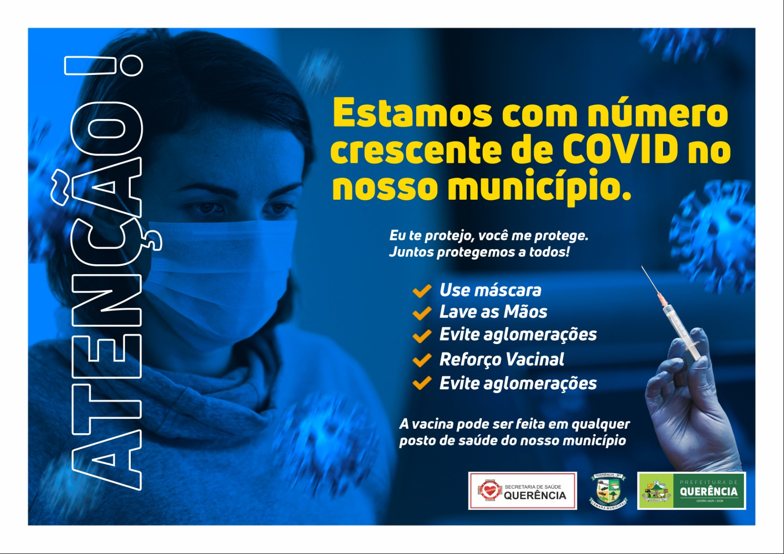 A Secretaria de Saúde de Querência alerta sobre aumento de casos de COVID e reforça medidas de prevenção