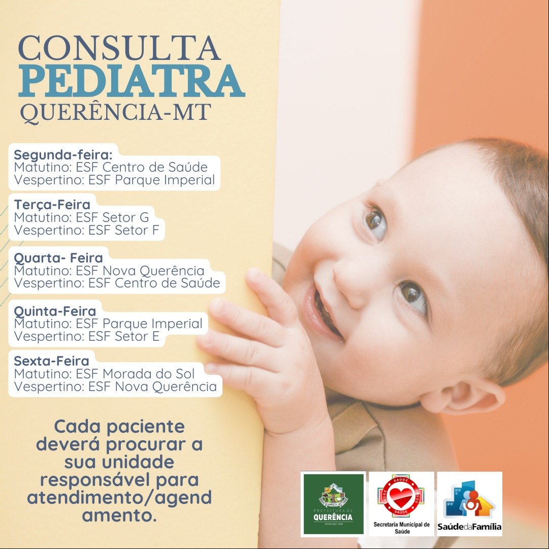 Querência divulga horários de atendimento pediátrico nas unidades de saúde