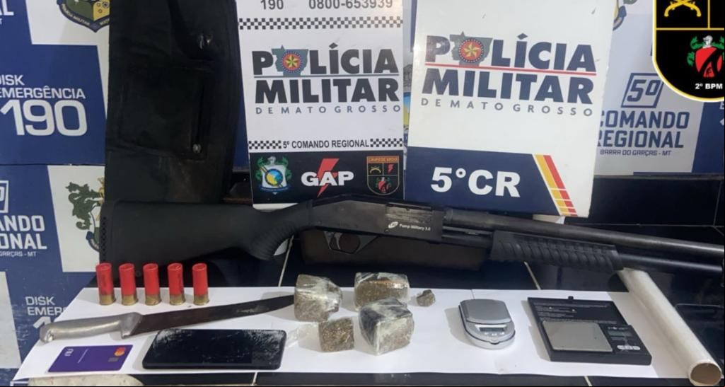 PM prende trio com armas; uma delas foi furtada em Querência