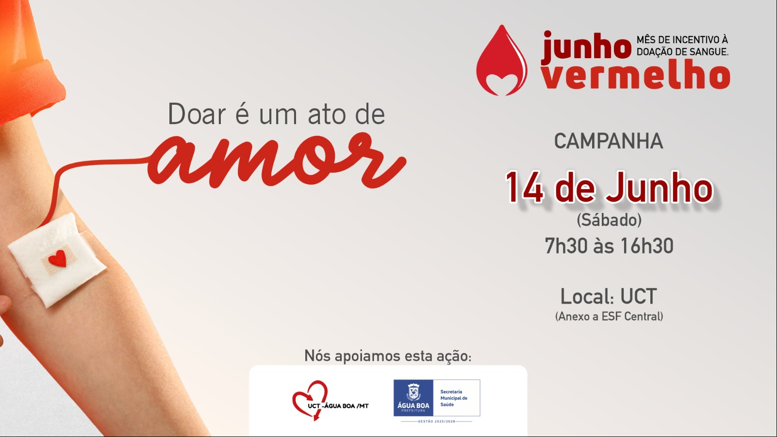Junho Vermelho: campanha de doação de sangue da UCT neste sábado (14/06)