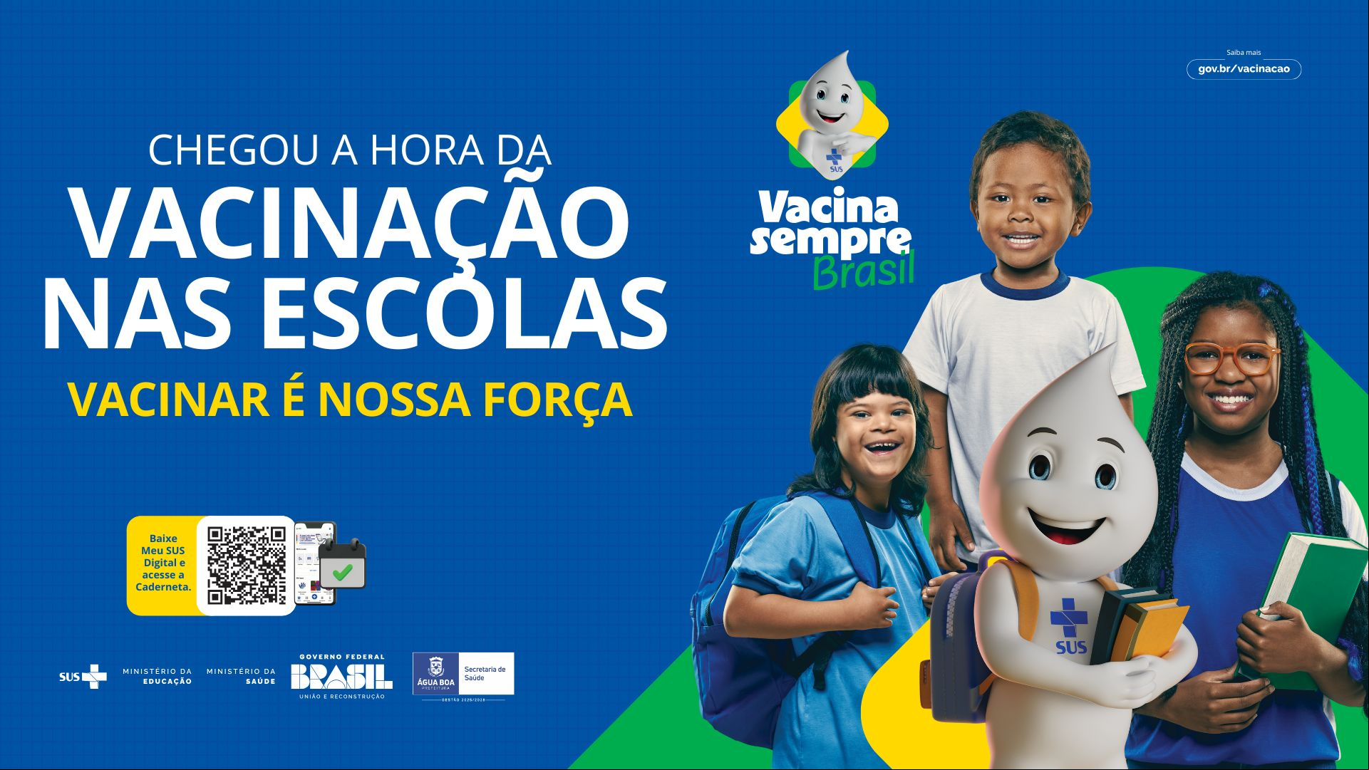 Cronograma de vacinação nas escolas para menores de 19 anos